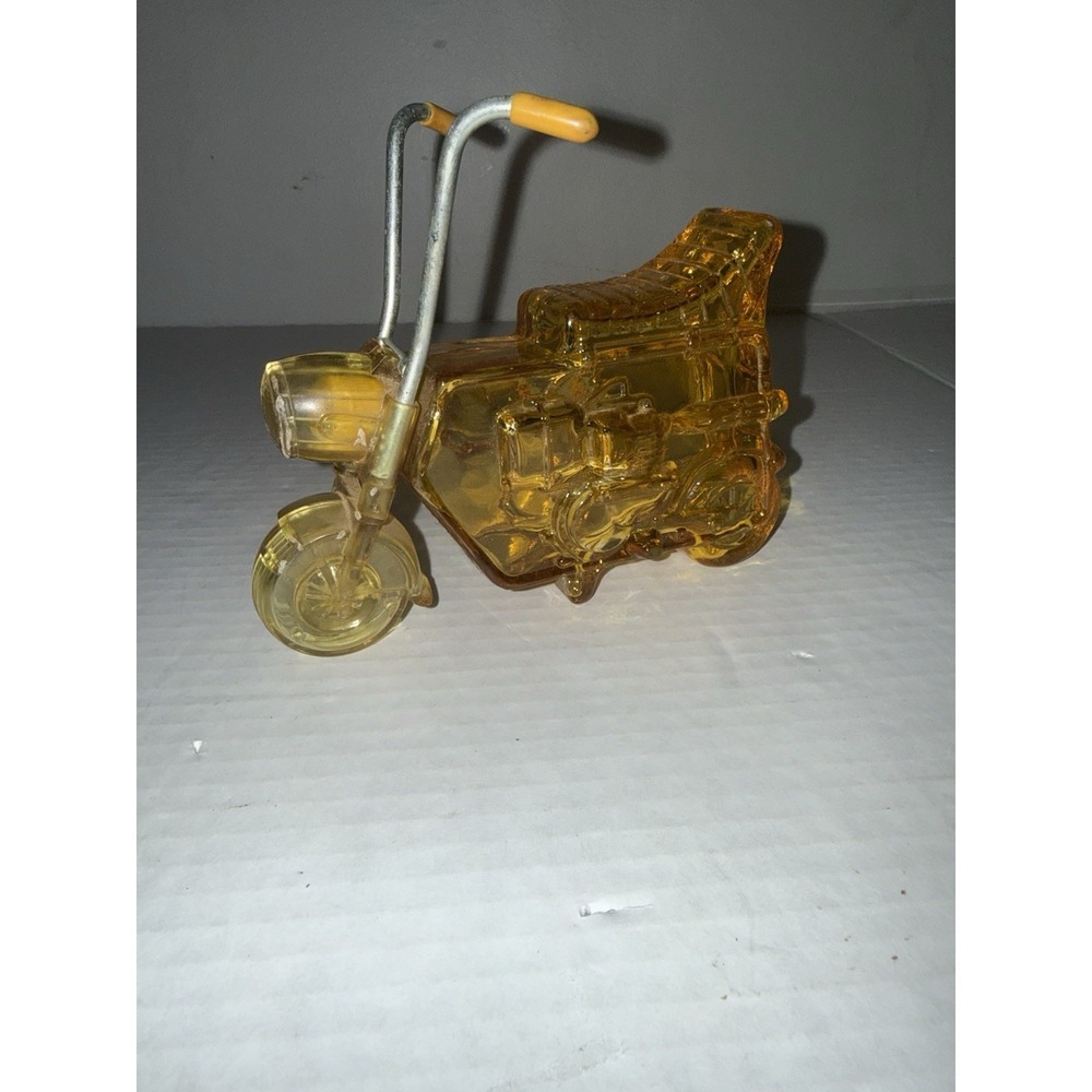 Vintage AVON Mini Bike Motorcycle Amber Glass Hair Lotion Bottle Empty